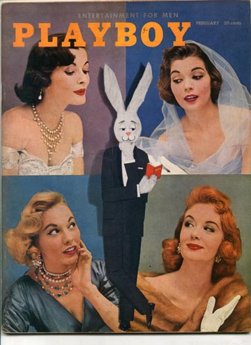 Playboy magazine February 1956 Four Ladies w/Mr. Playboy Marguerite Empey
